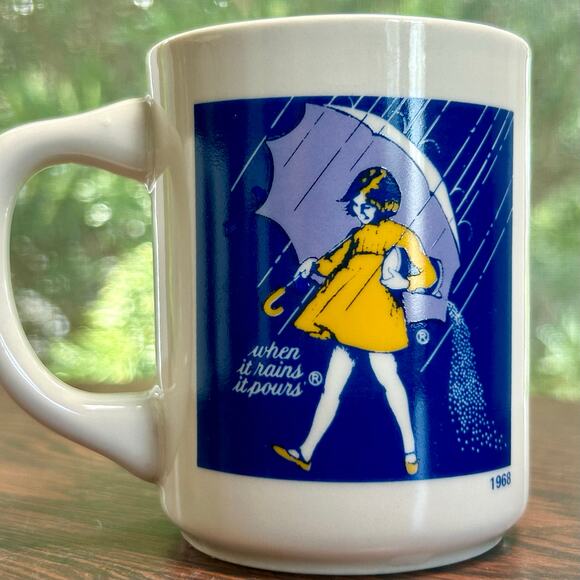 Vintage Morton Salt Mug Set of 4  When It Rains It Pours Advertising Collectible - Picture 7 of 14